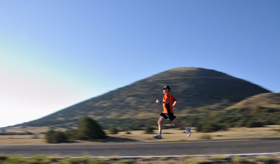 Capulin Volcano Run, runner photograph by Tim Keller