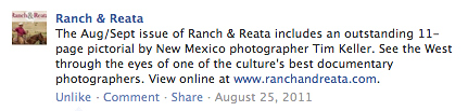 Tim Keller in Ranch & Reata, on Facebook