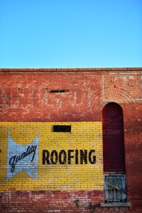 Quality Roofing sign, Riverwalk, Trinidad Colorado