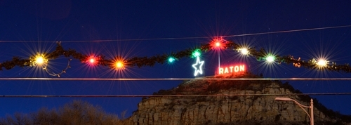 Raton Sign at Christmas