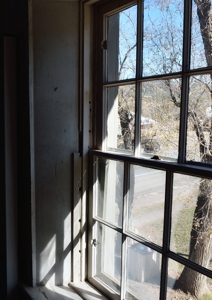 Lincoln County Courthouse window through which Billy the Kid shot Bob Olinger