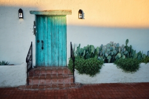 Door at sunrise, Mesilla, New Mexico