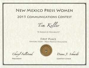 NMPW Best Magazine Feature 2014 to Tim Keller