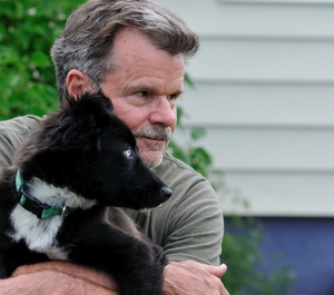 Tim Keller and Django border collie