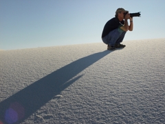 Tim Keller, New Mexico photographer at White Sands by Peter Burg