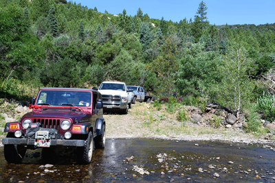 Branson Hiking Club creek crossing, by Tim Keller