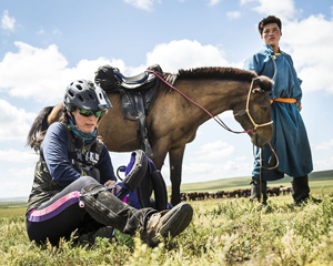 Marcia Hefker in Mongol Derby 2016, by Richard Dunwoody