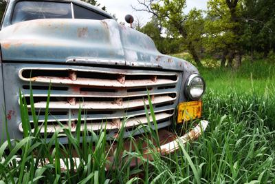 Studebaker pickup truck in Yankee Canyon pasture