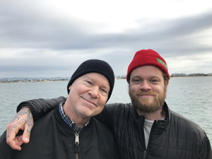Terry Keller and son Killian Caleb Keller, at sea off Santa Monica, 2017