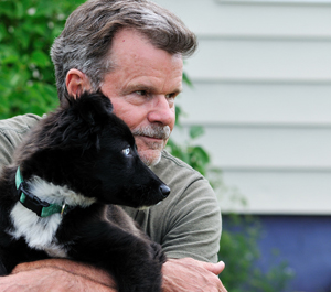 Tim Keller and border collie rescue Django