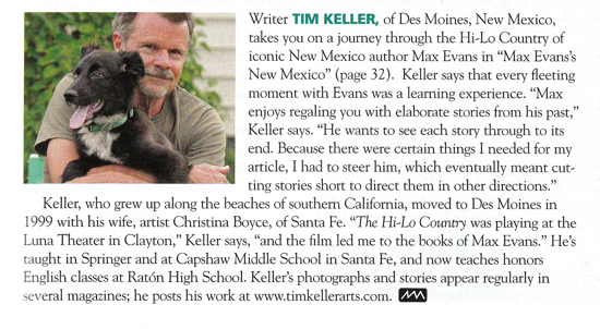 Tim Keller's first contributor's profile in NM Magazine, 2011