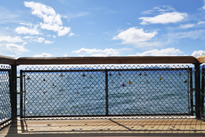 Padlocks on Kings Beach dock, Lake Tahoe