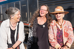 Elizabeth West, Christina Boyce, and Helen Boyce arrive at Trinidad, Colorado, via Amtrak's Southwest Chief