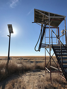 Solar-powered fuel station at Saunders, Kansas