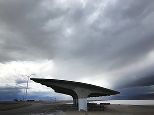 Rest stop at Bonneville Salt Flats, Utah