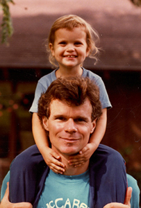 Darcy Day Keller and dad Tim Keller, San Marcos TX, c1985
