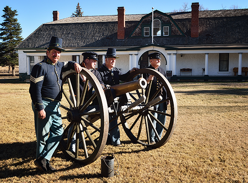 Infantry re-enactors, Fort Stanton, Lincoln County, New Mexico