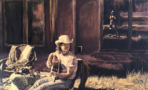 "Serafina, 1988" - oil on canvas by Lindsay Hand - Tim Keller and Christina Boyce, New Mexico 1988