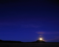 "Rhapsody in Blue", Capulin Volcano, moonrise