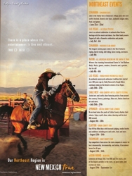 New Mexico True ad, photo by Tim Keller of Marcia Hefker roping