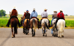 Long Riders, Mexico to Canada horsemen, Swink Colorado parade
