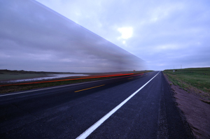 highway truck blur, New Mexico by Tim Keller